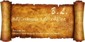 Bárdossy Lóránt névjegykártya