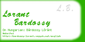 lorant bardossy business card